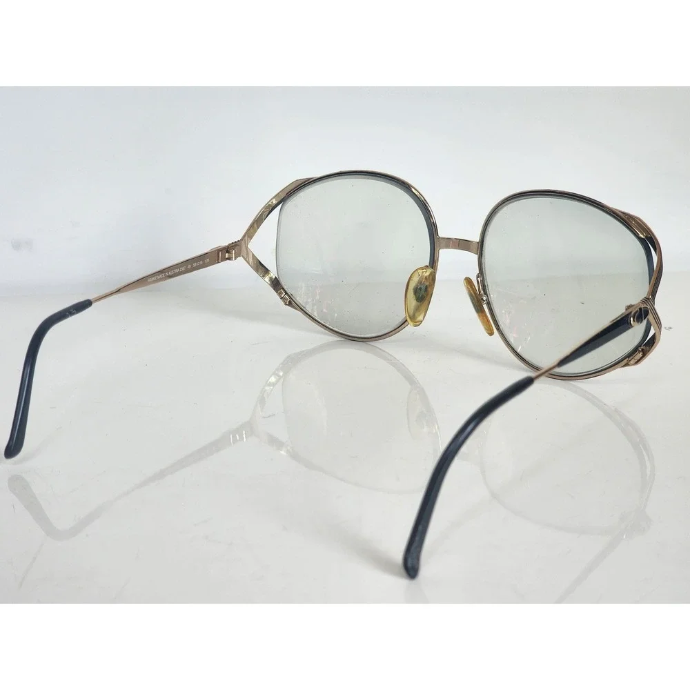 Christian Dior 2387 Vintage Oversized Gold Black Eyeglass Frames Austria 58-16